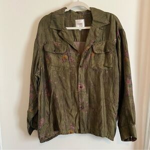 Found green floral buttondown shirt